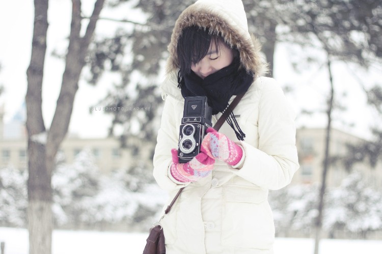 雪中美女+-+摄影作品
